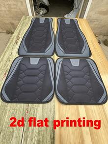 2Dflat 4件組通用尺寸聚酯纖維汽車腳墊套組，全新肌肉印花，非3D，防滑，通用駕駛位置，適用於所有場合 - A - 查看 8