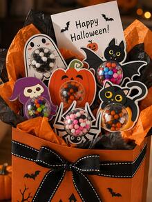 24set-Halloween Character Candy Dome Cards, Ghost Pumpkin Bat Black Cat Candy Packaging Cards, Trick Or Treat Party Supplies, Halloween Party Small Gifts, Halloween Candy Packaging, Halloween Trick Or Treat Gift Bags, Halloween Gifts, Halloween Paper Candy Holders, Halloween Snack Boxes, Candy Packaging Gift Bag Fillers Halloween Party Decorations - Multi-color 1 - View 2
