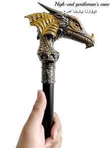 1pc Multi-Color Dragon Head Creative Scepter With Scale Pattern, High-End Metal Material Outdoor Walking Cane, Mediterranean Festival Festival Festival Gift, Halloween Scepter Cosplay Game Prop, British High-End Gentleman Cane, Suitable For Daily Use, Men's Creative Gift And School Use - Multicolor - View 9