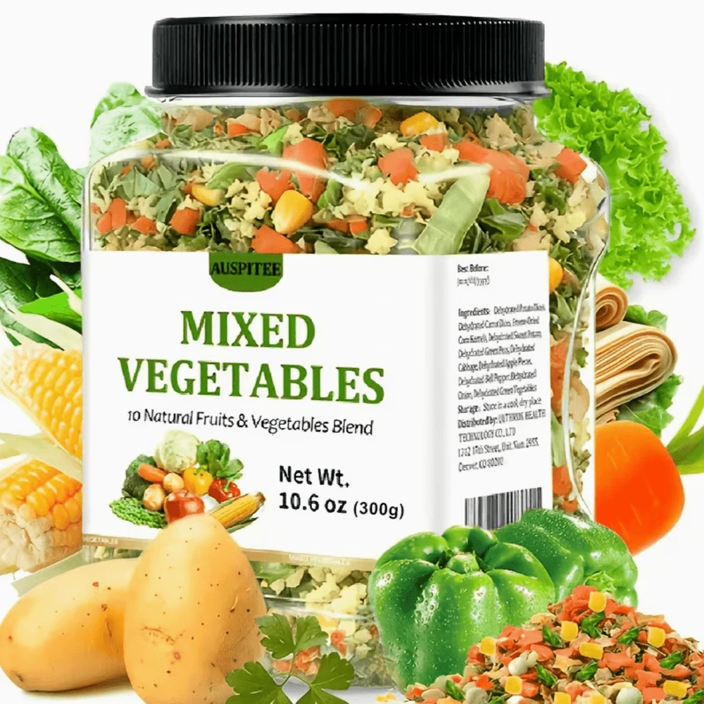 ULTHMOK Dehydrated Veggie Mix - 10.6 Oz | 10 Kinds Of Naturally Dried Fruits And Vegetables, Perfect For Ramen, Soups, Pasta, And Veggie Wraps, Cook-Free Side Dish - 300g - View 1