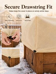 Raised Garden Bed Winter Plant Cover, Breathable Non-Woven Fabric Frost Protection Blanket With Drawstring, Windproof, Cold-Proof, Pest-Proof, Reusable Outdoor Planting Box Vegetable Seedling Cover - Multi-color - View 5