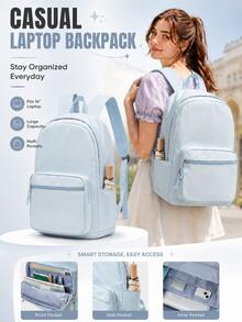Student Backpack, Campus Backpack, Laptop Backpack, Multi-Functional Travel Backpack Suitable For Work And School, Can Hold 14-Inch Laptop, Nylon Black Daily Backpack, Airplane Approved Handbag Suitable For Girl, Perfect For Work, School, Business And Weekend Travel, Lightweight And Durable, Suitable For Business Trips, College Students And Daily Use - Multicolor - View 3