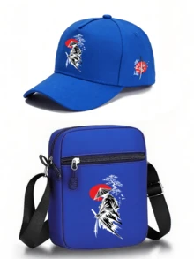 1pc/2pcs Bushido Sakura Pattern Design Printed Unisex Curved Brim Baseball Cap And Crossbody Bag, Street Fashion Outdoor Sports Baseball Cap And Bag, Adjustable, Gift For Yourself Or Friends - Multicolor - View 13