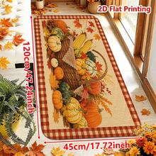 1/2pcs Autumn Door Mat, Autumn Harvest Theme Flannel Door Mat, Comfortable Soft Absorbent Non-Slip Machine Washable, Multi-Functional Home Entrance Carpet, Kitchen Bathroom Mat, Entryway Hallway Bedroom Living Room Patio Decor, Thanksgiving Autumn Holiday Decoration Mat - Multicolor - View 15