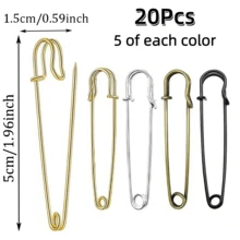 10/20/28Pcs Metal Large Safety Pins 50mm75mm/1.96inch2.95inch Two Sizes DIY Sewing Tools Wedding Brooches Clothing Accessories Handmade, Gold Silver Gun Black Antique Bronze - Multicolor - View 19