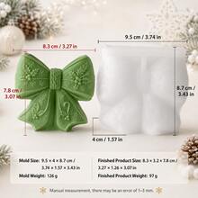 Candy Cane Holly Bow Silicone Mold, Christmas Theme Bow Shape Mold, Flexible And Easy To Remove, Perfect For DIY Holiday Candles, Wedding And Christmas Gift Decorations - Candle Molds - View 7