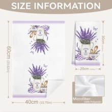 MEMNUN 2件裝紫色薰衣草印花廚房抹布，40*60cm/45*70cm，格紋蝴蝶結水彩花卉軟超細纖維洗碗布、洗碗巾、手巾，廚房與浴室日常家居裝飾，適合廚房與餐廳裝飾，四季適用 - 彩色 - 查看 4