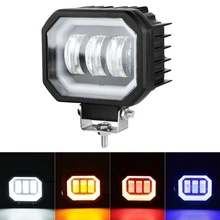 1Pc 80W Angel Eyes Motorcycle Spotlights Headlight Car LED Work Light 24V Waterproof For Offroad Truck Driving Automobile Accessories - Basic Edition - View 12