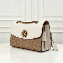 Coach Parker 26 Camellia Women's Shoulder Crossbody Bag, Suitable For Daily Use, Shopping, Travel And Gifting - white brown - View 2