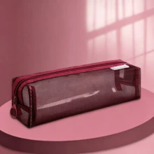 Transparent Mesh Pencil Case, Suitable For Students, Stationery And Bags - Portable Storage Solution - Single Piece - View 6
