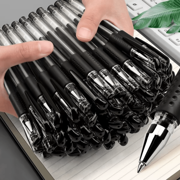 35pcs Minimalist Black Large Capacity Neutral Pens, Black Ink, Comfortable Grip Quick Dry, Large Capacity Ballpoint Pens, 0.5mm Tip, Smooth Writing, Perfect For Note-Taking And Writing, Ideal Office And School Supplies, Birthday, Christmas, Halloween, Valentine's Day, New Year, Friend Gifts And Easter Gifts!