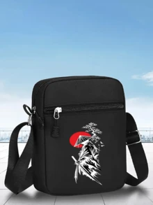 1pc/2pcs Bushido Sakura Pattern Design Printed Unisex Curved Brim Baseball Cap And Crossbody Bag, Street Fashion Outdoor Sports Baseball Cap And Bag, Adjustable, Gift For Yourself Or Friends - Multicolor - View 12