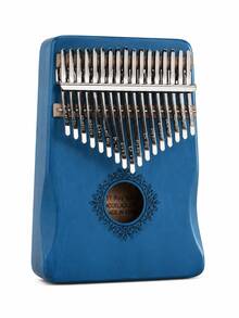 1件 17鍵卡林巴拇指琴，實木雕花手指琴，便攜迷你樂器，適合初學者與成人，音樂愛好者的理想生日與節日禮物 - 彩色 - 查看 9