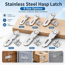 Vintage Stainless Steel Buckle Lock Strap With Lock Hole, Surface Mounted Cabinet Door Lock, Antique Lock Plate, Suitable For Wooden Doors, Main Doors, Drawers - A - View 1
