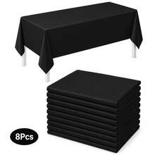 8pcs Disposable Rectangular Solid Color Tablecloth Plastic PEVA Dessert Table Party Decoration Waterproof Oil-Proof Table Cover - Multicolor - View 8