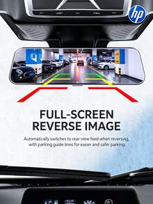 HP F799W Car Streaming Rearview Mirror Dash Cam 1296P HD Night Vision WIFI Phone Connectivity 9.35-Inch Touchscreen - F799W - View 5