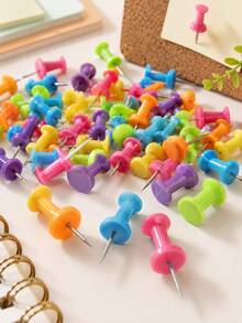 400Pcs Multicolor Plastic Push Pins, Easy-Grip Thumb Tacks For Bulletin Boards, Corkboards, Photo Walls, Travel Maps, Notes And Calendars, Office Desk Accessories, Classroom And Back-To-School Stationery - Multicolor - View 1