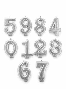 1pc Sequin Number Birthday Candle 0-9 Silver Age Candle, Elegant Cake Decor Topper, Suitable For Children And Adult Birthday Parties, Anniversaries, Weddings And Celebration Events - View 10