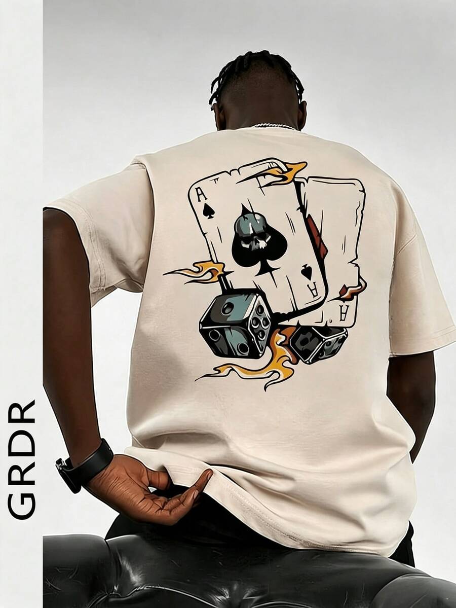 GRDR 男士时尚印花宽松短袖T恤 | 精致设计 | 夏季必备 | 百搭易配 | 展现你的风格