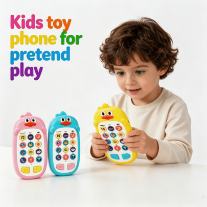 Baby Duck Phone Toy - Sensory Learning Toy With 12 Functions, Lights And Multiple Sound Effects, Suitable For 18 Months Old, Christmas Gift Stocking Stuffer
