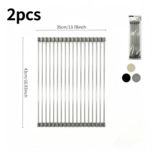 1‑Piece Draining Heat‑Resistant Rack, Holds Tableware And Kitchen Utensils, Can Be Rolled Up For Storage When Not In Use, Saves Kitchen Space, And Fits Most Sinks. - Random Color - View 10
