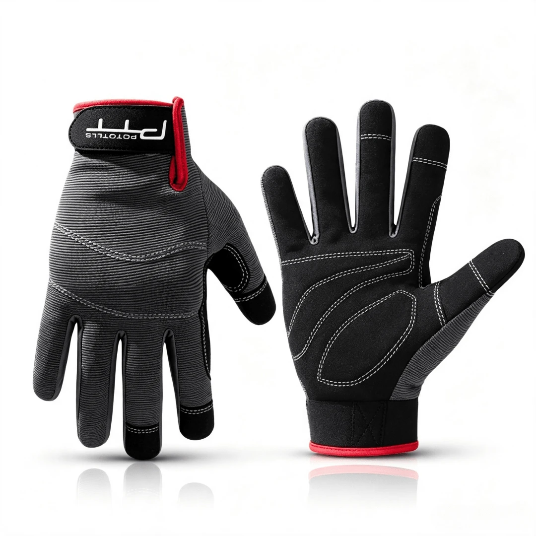 1 Pair High Sensitivity Touchscreen Work Gloves, Wear-Resistant Shock-Absorbing Padding, Adjustable Wrist, Suitable For Multiple Work Scenarios, Construction And Gardening