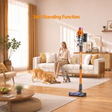 E.LUO Cordless Vacuum Cleaner, Upgraded 650W 58KPA 60Mins Cordless Stick Vacuum Cleaner With Self-Standing And Touch Screen, Anti-Tangle Wireless Vacumm, Vacuum Cleaners For Home/Pet Hair/Carpets/Floors - Burnt Orange - View 6