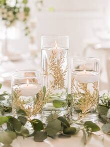 50pcs Artificial Flowers, Suitable For Floating Candle Centerpiece Decoration, 6 Inch Mini Vase Filler, Can Fill Floating Candles, Suitable For Wedding, Dining Table, Party, Home, Restaurant Decoration (Gold) Home Decor Room Decor Vase Glass Vase - Multicolor - View 6