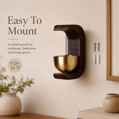 1pc Feng Shui Prosperity & Healing Doorbell, Dopamine Wind Chime, Magnetic Adhesive Door Chime, Walnut Wood Door Bell, Chinese Style Copper Bell For Home & Business Entrance