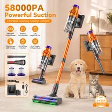 E.LUO Cordless Vacuum Cleaner, Upgraded 650W 58KPA 60Mins Cordless Stick Vacuum Cleaner With Self-Standing And Touch Screen, Anti-Tangle Wireless Vacumm, Vacuum Cleaners For Home/Pet Hair/Carpets/Floors - Burnt Orange - View 10
