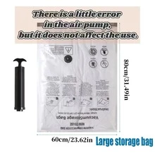 Reusable Vacuum Compression Bags, Luggage Packing & Storage Bags, Quilt & Clothing Moisture-Proof Dust-Proof Organizer Bags, Seasonal Storage Space-Saving Bags - Black - View 6
