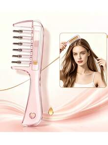 Transparent Hair Comb With Built-In Liquid Reservoir, Can Hold Hair Oil For Even Distribution, Ergonomic Handle For Comfortable Grip, Convenient And Practical Tool For Daily Home Hair Care - Multicolor - View 1