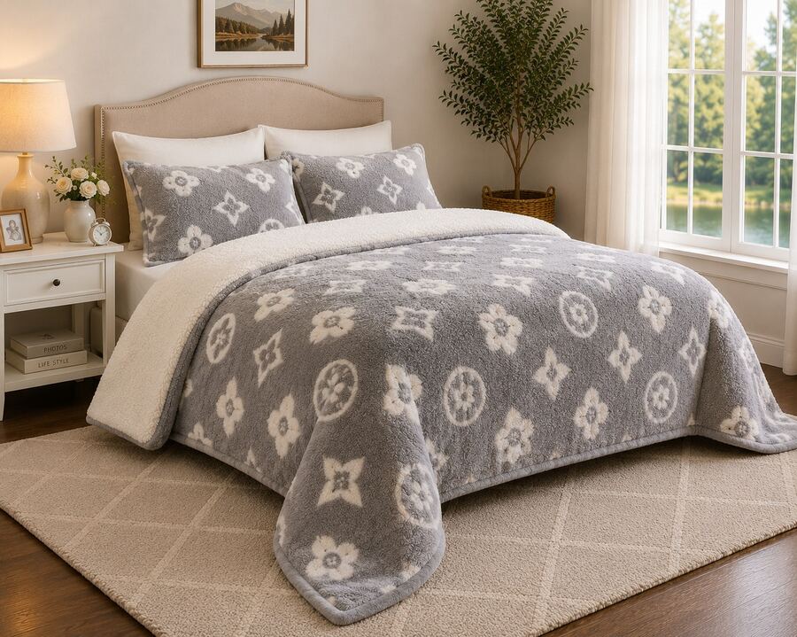 Comforter Sets - Gray and White - View 1