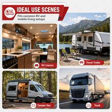 2-In-1 RV Carbon Monoxide & Propane Gas Detector, 12V DC Flush Mount CO/LP Gas Alarm With LED Display, 100dB Audible Alert & Lever-Nut Connector For Motorhome, Travel Trailer, Camper, Black - Black - View 4