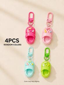 2/4/6pcs Colorful Mini Clog-Shaped Keychain, Creative Resin Colorful Mini Clogs Pendant Key Ring Set, Suitable For Women Men Bags Backpacks Gifts - A - View 8