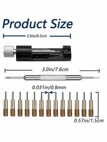 15pcs Watch Band Repair Tool Set, Watch Band Adjustment Tool Set, Watch Band Size Adjustment Tool, Watch Repair Pin Tool, Watch Adjuster, Double-Ended Spring Bar Tool, Compatible With Most Standard Smartwatches, Practical Watch Accessory Set, Great Gift For Watch Enthusiasts, Suitable For Daily Use And Professional Watchmakers - Black - View 2
