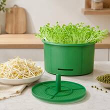 3pcs Bean Sprout Growing Container Set, Large Capacity Home Bean Sprout Maker, Mung Bean, Soybean Water Cultivation Tray - A - View 1