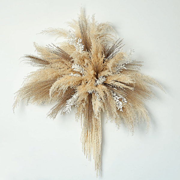 1 Set DIY Artificial Flower Wall Hanging, Pampas Grass Decor, Artificial Boho Pampas Grass, Bunny Tails, Palm Leaves, Wedding Arch Decor- Need To Assemble