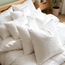 CLSUPER Premium White Goose & Duck Feather Down Throw Pillow Core,18x18" 20x20" 21x21" 14x21",100% Cotton Cover, Fluffy Soft, No Shedding Breathable, Plump Washable, Rectangular Decorative Cushion For Bed Sofa Couch - White - View 7