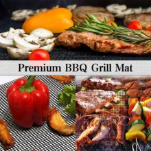 3/5pcs Non‑Stick BBQ Grill Mesh Mat, Reusable Heat Resistant Grill Mat, Cuttable Barbecue Mesh Sheet For Outdoor Picnic Camping Grilling Accessories - Multicolor - View 7