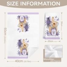 MEMNUN 2件裝紫色薰衣草印花廚房抹布，40*60cm/45*70cm，格紋蝴蝶結水彩花卉軟超細纖維洗碗布、洗碗巾、手巾，廚房與浴室日常家居裝飾，適合廚房與餐廳裝飾，四季適用 - 彩色 - 查看 5