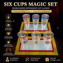 6杯魔術道具套組－雙板顯現杯幻術舞台道具，適合魔術師與初學者 - 彩色 - 查看 2