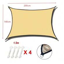 1pc Triangle Sun Shade Sail Outdoor Sun Shade Canopy Garden Yard Pool Sun Shade Fabric Awning - Khaki - View 6