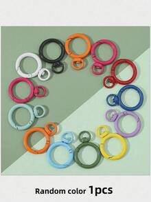 8/20/50/100pcs Random Color O-Ring Spring Buckle Hooks, Metal Carabiner Clips DIY Jewelry Connectors, Suitable For Keychains And Dog Leashes - Round Keychain - View 12