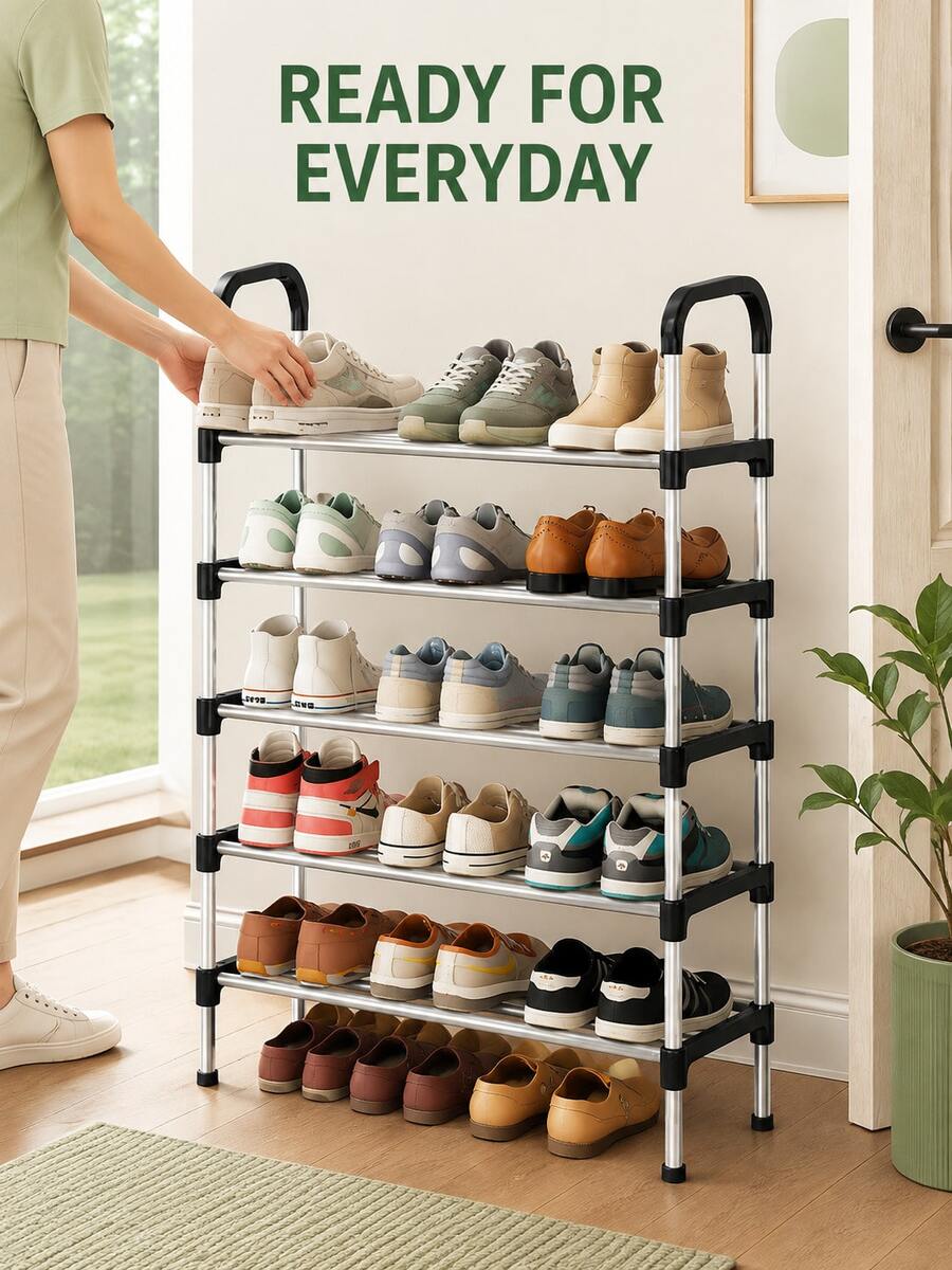 Multi-Layer Shoe Rack, Easy Assembly, Space-Saving Vertical Floor Shoe Storage Rack, Stackable 3D Shoe Cabinet Organizer, Suitable For Entryway, Corner, Bedroom, Dorm, Home Use, Large Capacity For Men's And Women's Sports Shoes, Slippers, Sandals, Boots, Easy-To-Assemble Shoe Storage Rack, Suitable For Retailers And Home Suppliers
