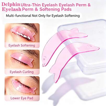 2pcs Silicone Eyelash Softening Pads, Cute Dolphin Shape, Ultra-Thin And More Thorough Softening, Can Be Used For Eyelash Softening, Eyelash Coloring, Washable