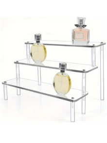 1pc Multi-Layer Acrylic Display Stand, 3-Tier Food/Dessert Display, Perfume Storage Rack, Small/Mini Display Stand For Storage And Decoration - Clear - View 3