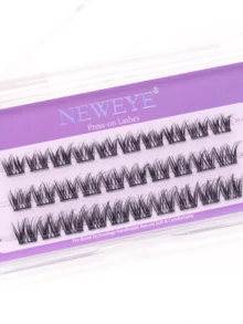 Neweye 30/36Pcs Natural Brown Lashes Pre Glued Lash Clusters D Curl Self Adhesive Lashes Cluster Wispy Fluffy 10-14mm Mixed Individual Lashes Glue Free Cluster Lashes Fluffy Wispy Style Lashes Extension Comic Lashes Gift For Women & Girl Travel Makeup Tools - D - View 7