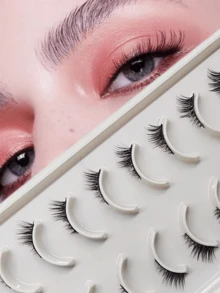 10 Pairs Cat Eye Half Eye Extended Eyelash Tails Increase Eye Size Suitable For Festivals, Vacations, Dates And Other Occasions Makeup - Black - View 4