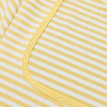 2026 Spring/Summer Striped Casual Versatile Elegant Square Neck Contrast Color Raglan Sleeve T-Shirt, Suitable For Office, Party, Travel And Multiple Occasions - Light Yellow - View 4